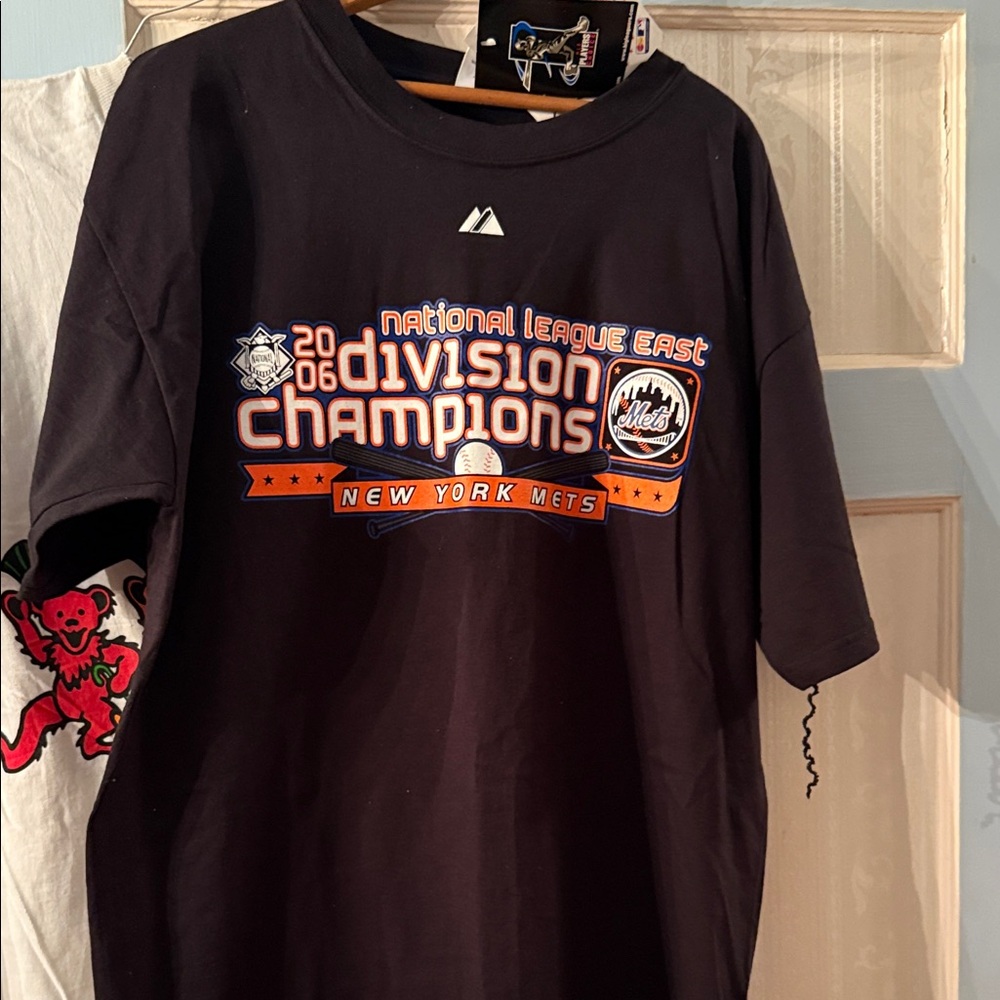 Majestic Black New York Mets Division Champions Tee